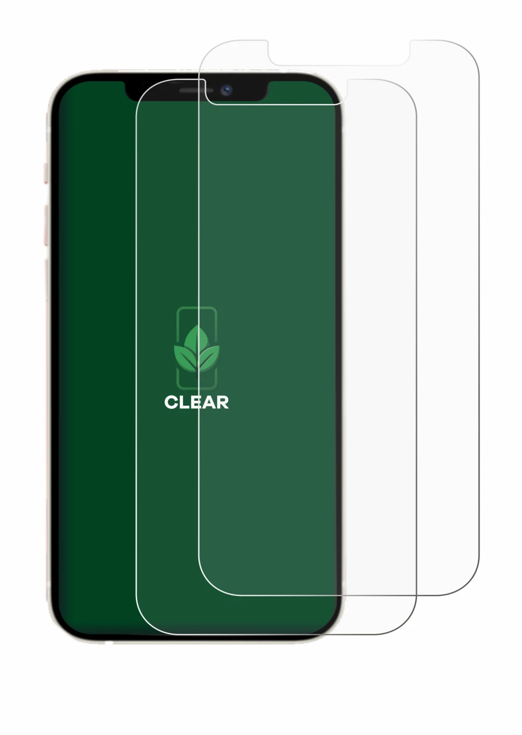 Image of the device Apple iPhone 12 with a wide variety of screen protectors.