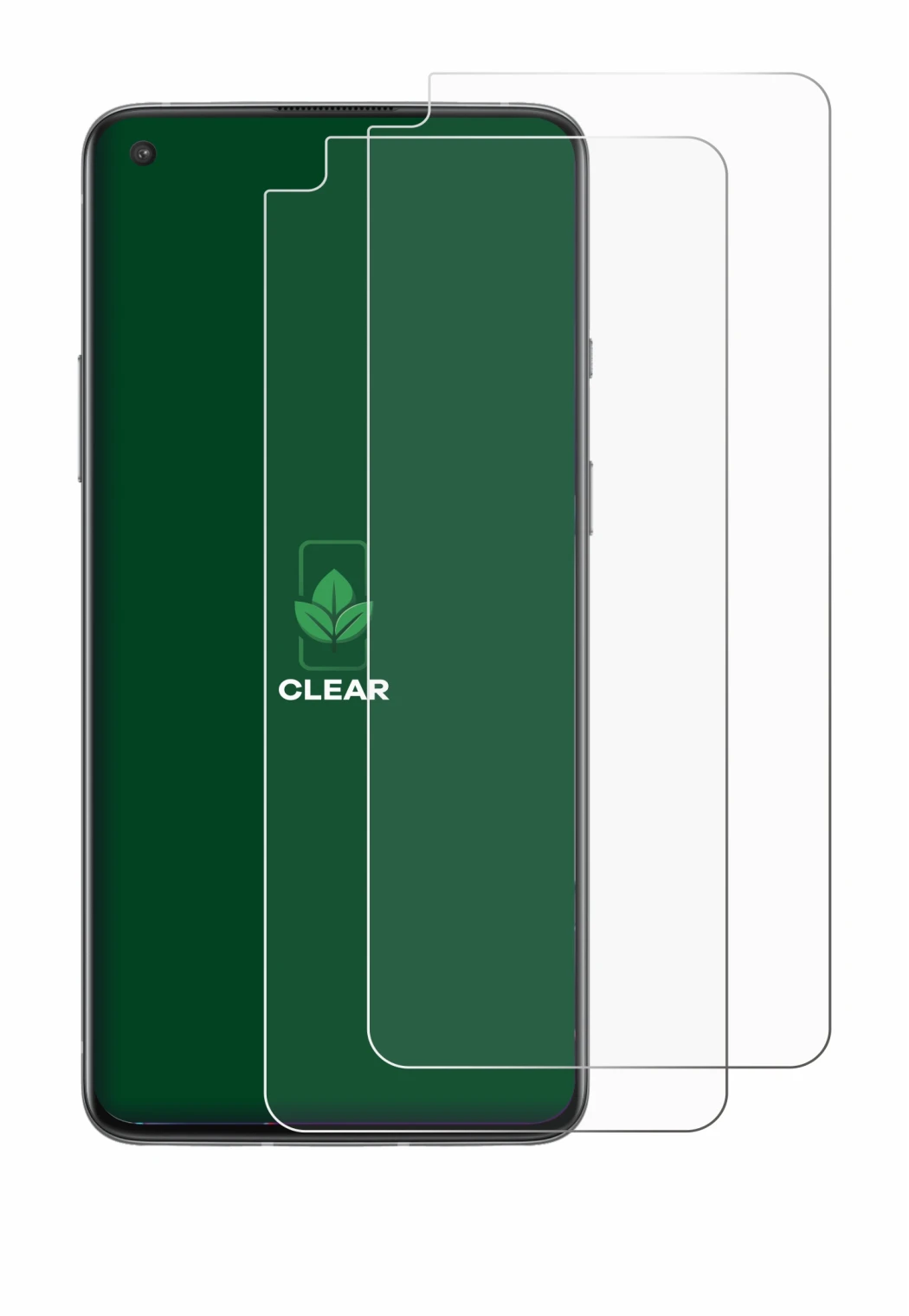 Image of the device OnePlus 8T with a wide variety of screen protectors.