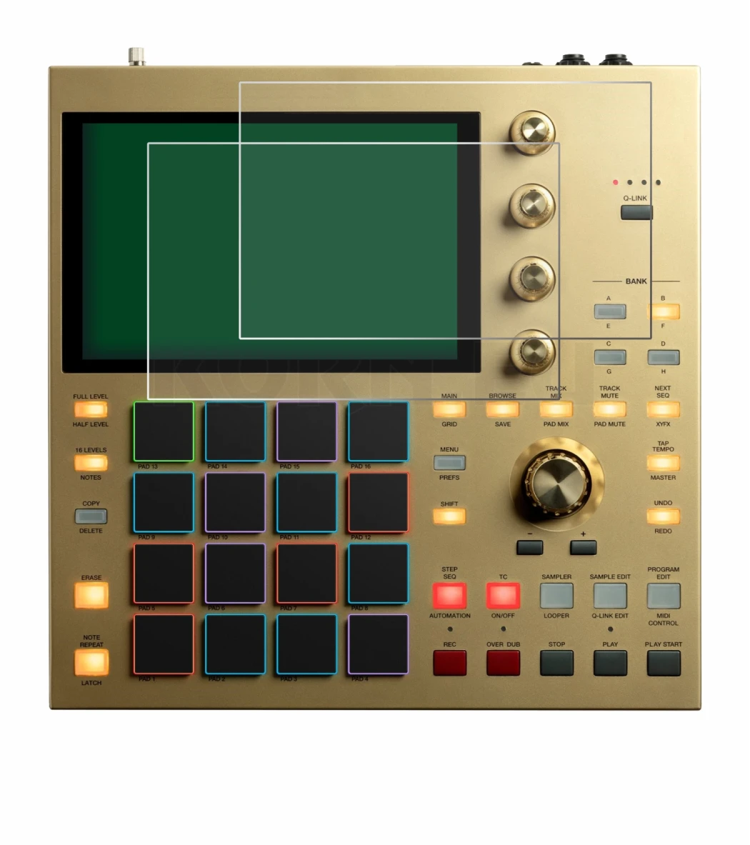 Image of the device Akai MPC One with a wide variety of screen protectors.