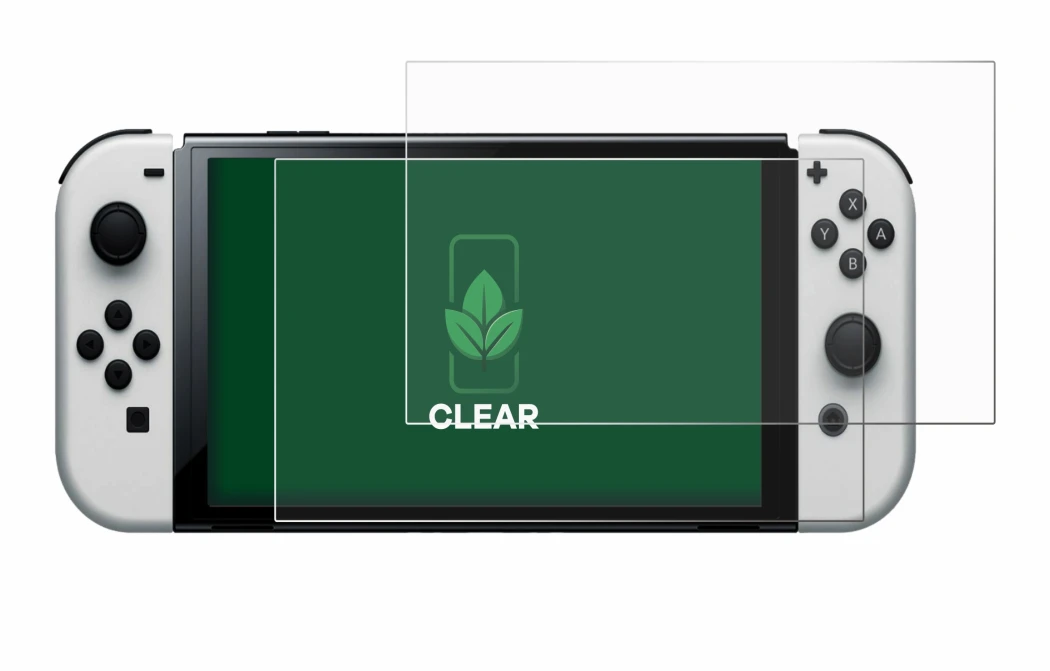 Image of the device Nintendo Switch OLED-Modell with a wide variety of screen protectors.