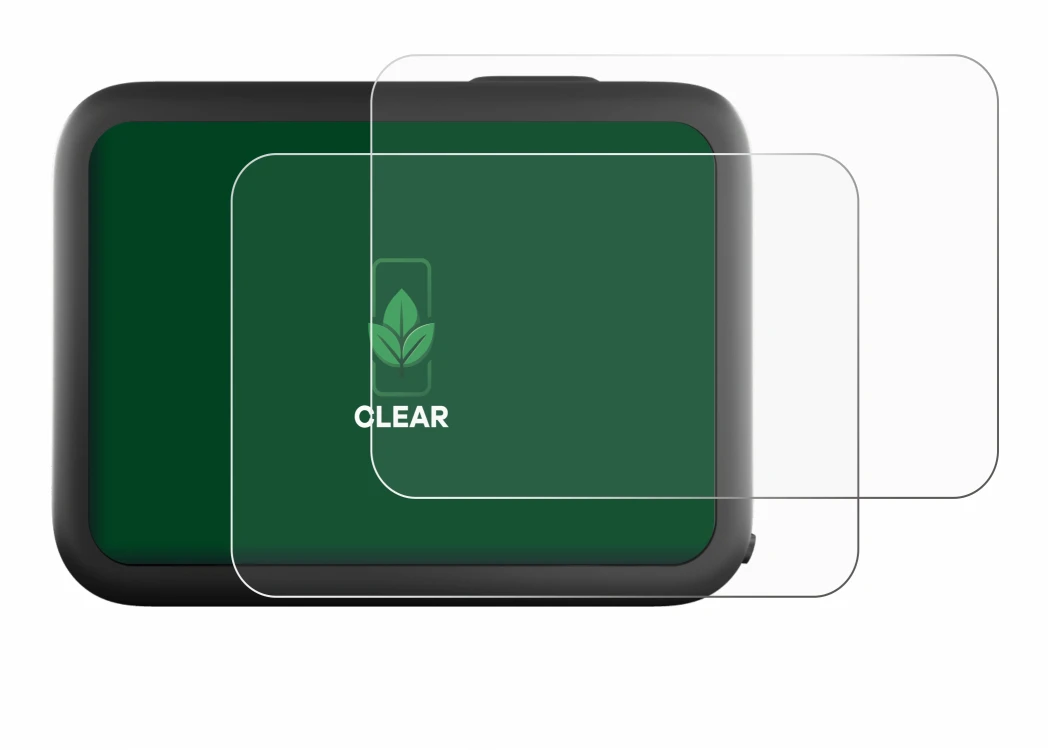 Image of the device GoPro Hero 10 Black with a wide variety of screen protectors.