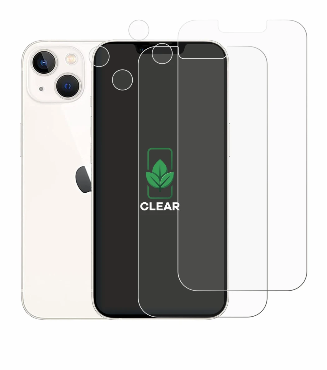 Image of the device Apple iPhone 13 (Front+Camera) with a wide variety of screen protectors.