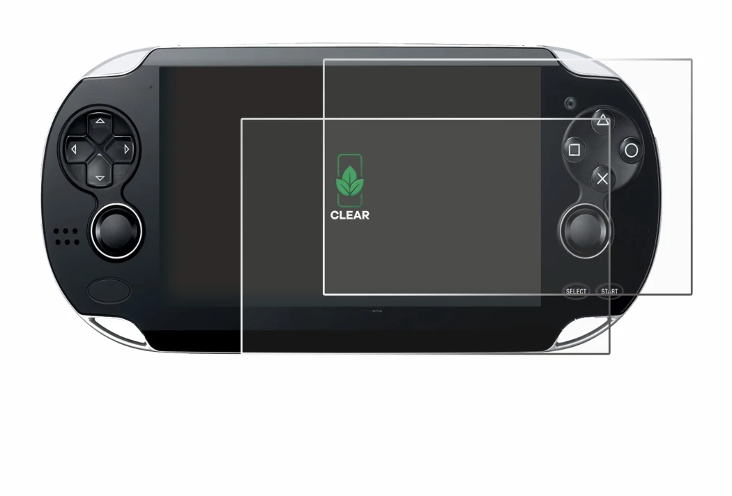 Image of the device Sony Playstation PS Vita with a wide variety of screen protectors.