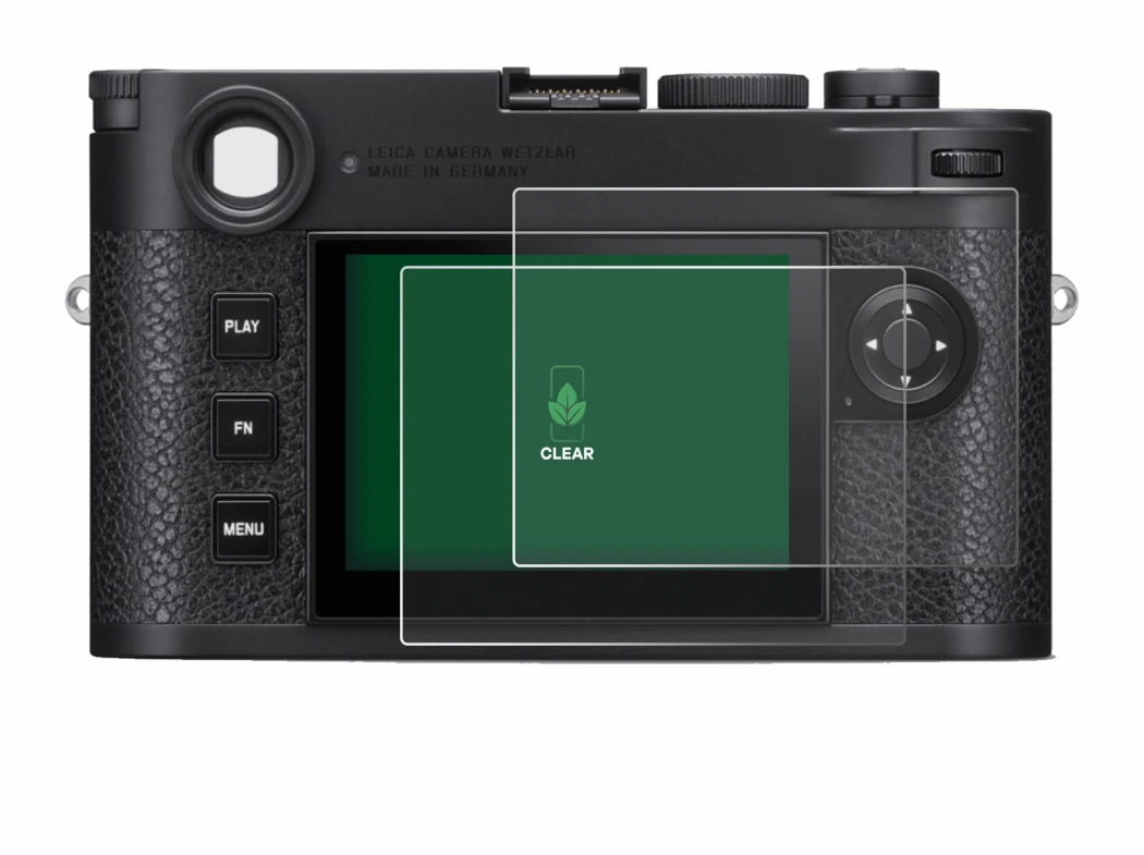Image of the device Leica M11 with a wide variety of screen protectors.