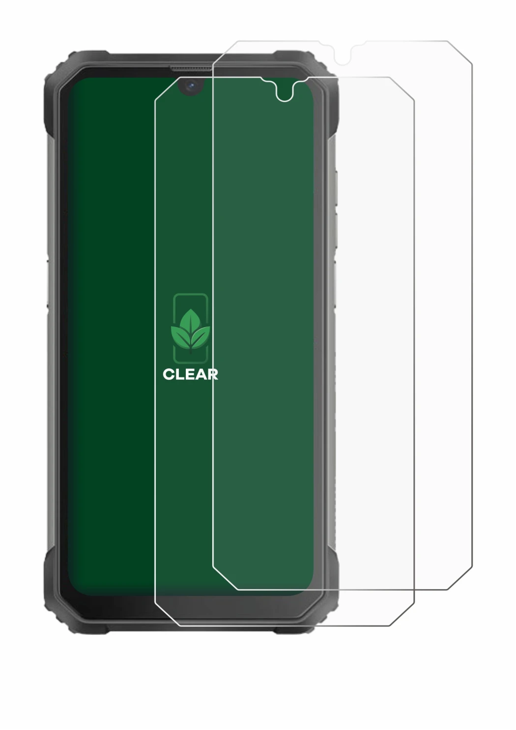 Image of the device Blackview BV8800 with a wide variety of screen protectors.