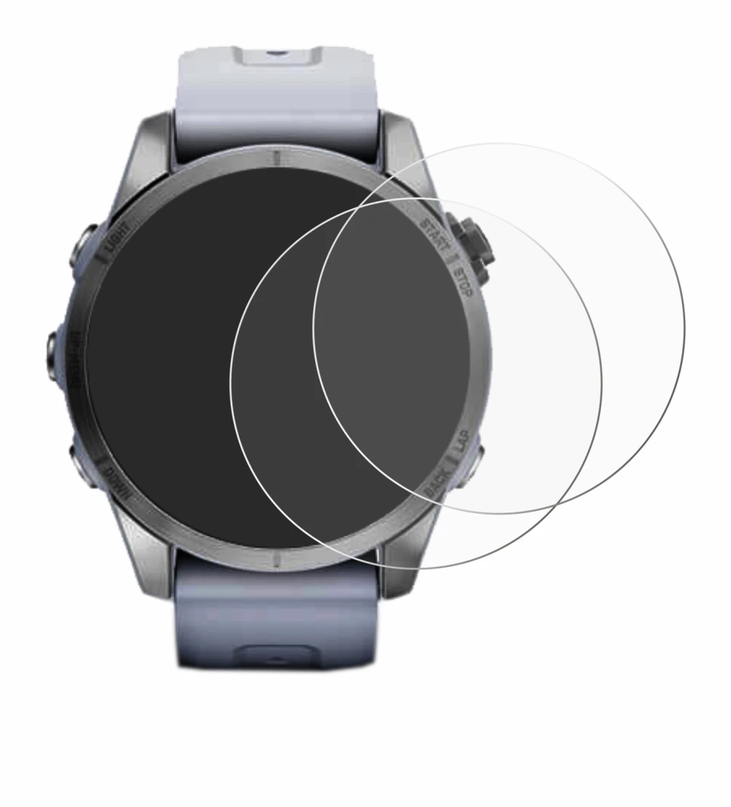 Image of the device Garmin Fenix 7S (42 mm) with a wide variety of screen protectors.