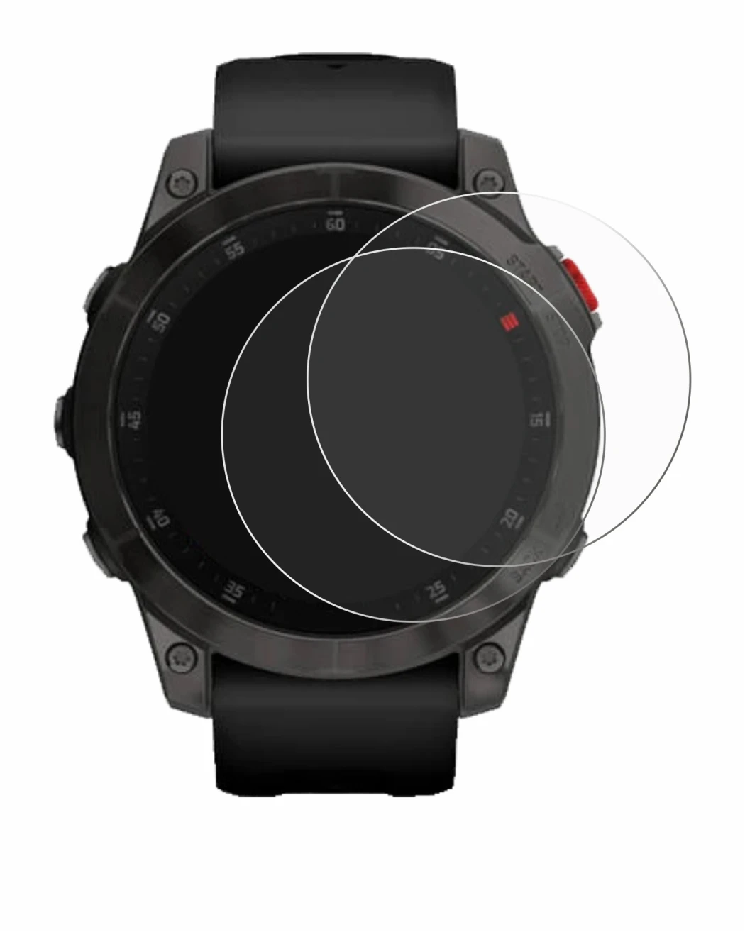 Image of the device Garmin epix (Gen. 2) with a wide variety of screen protectors.
