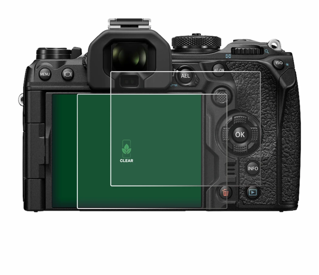 Image of the device Olympus OM-1 2022 with a wide variety of screen protectors.