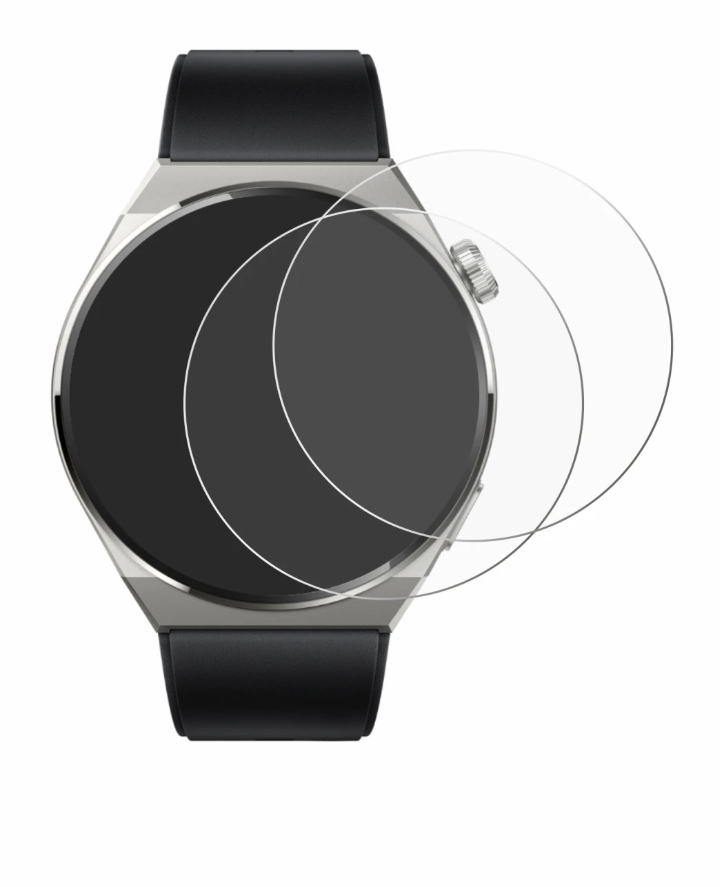 Image of the device Huawei Watch GT 3 Pro Titanium (46mm) with a wide variety of screen protectors.