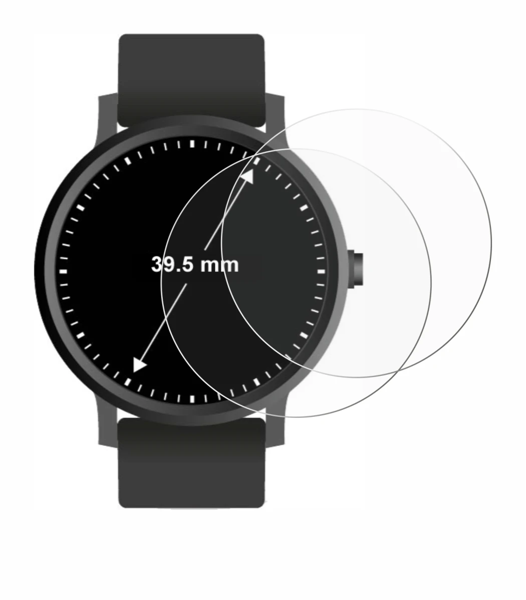 Image of the device Circular Displays (ø: 39.5 mm) with a wide variety of screen protectors.