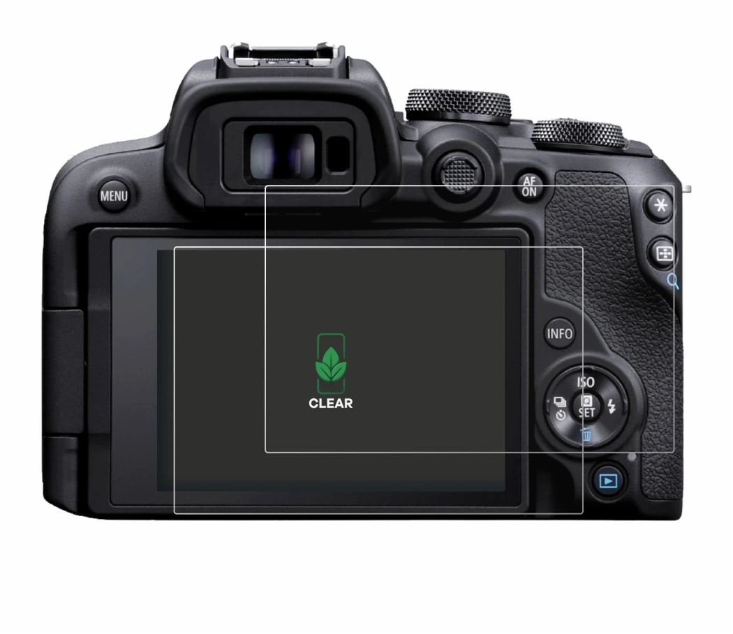 Image of the device Canon EOS R10 with a wide variety of screen protectors.