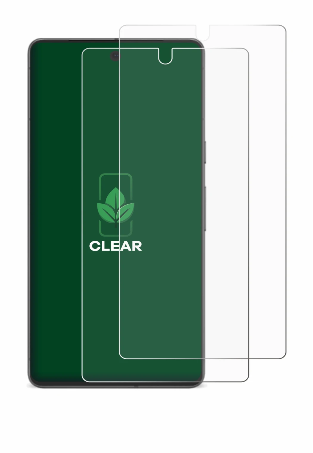 Image of the device Google Pixel 7 with a wide variety of screen protectors.