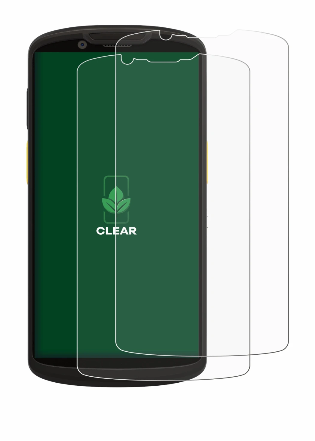 Image of the device Zebra TC58 with a wide variety of screen protectors.