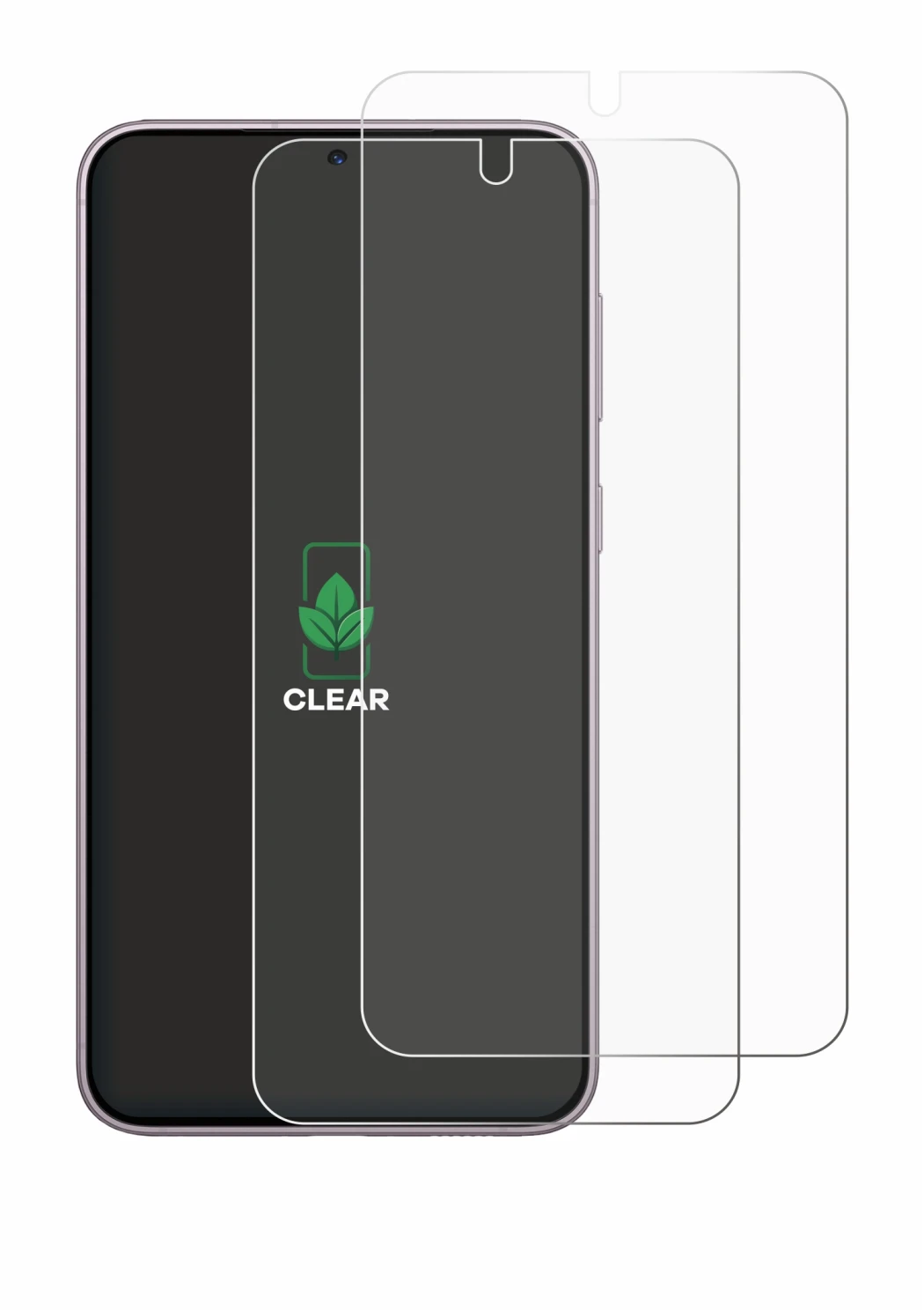 Image of the device Samsung Galaxy S23 with a wide variety of screen protectors.