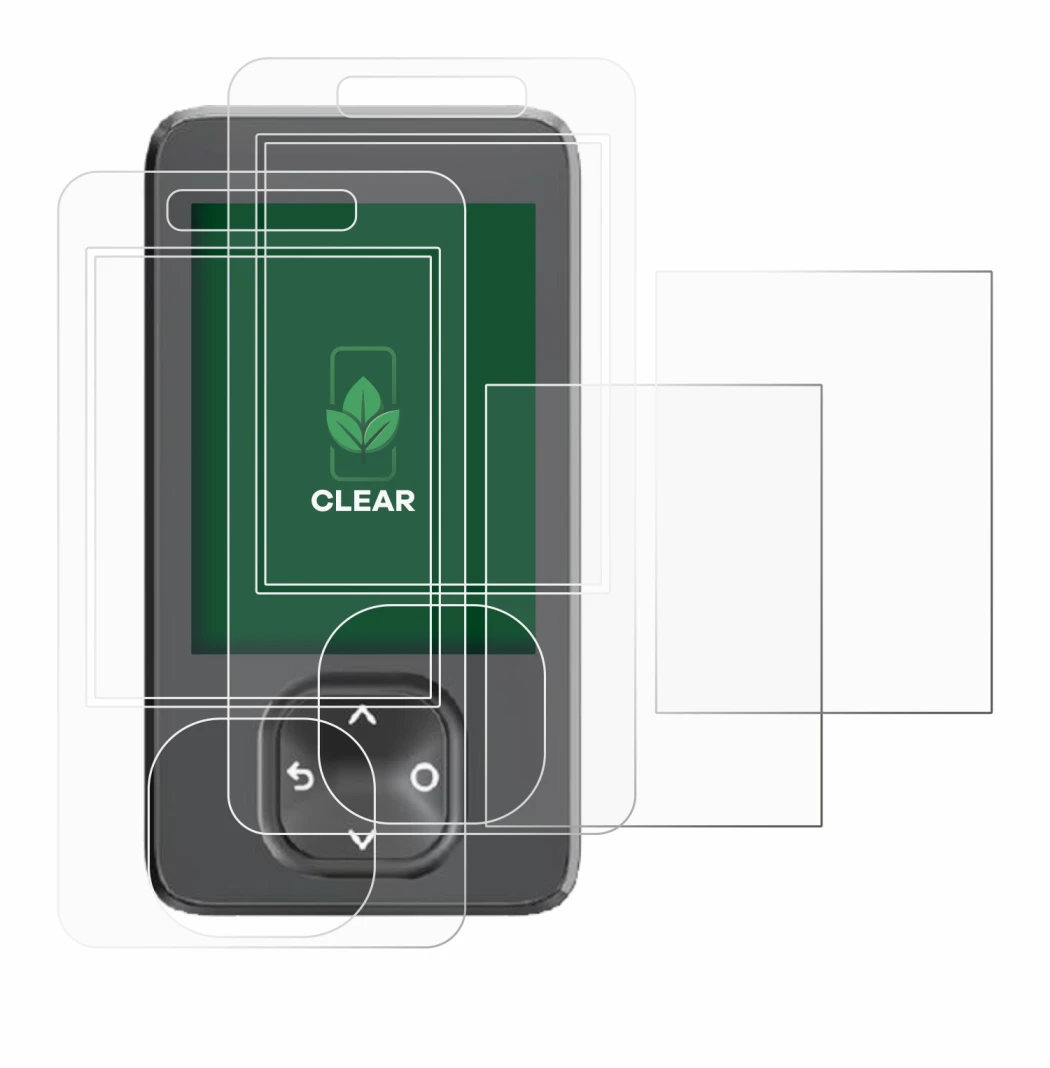 Image of the device Dexcom G7 CGM with a wide variety of screen protectors.