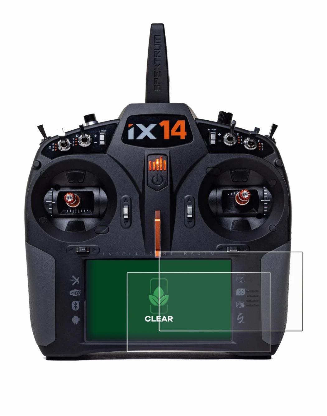 Image of the device Spektrum iX14 with a wide variety of screen protectors.