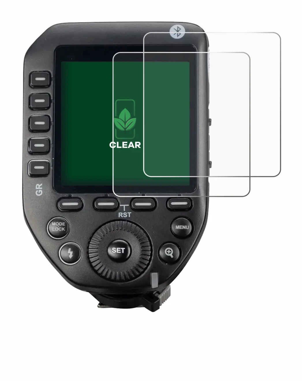 Image of the device Godox XPro II with a wide variety of screen protectors.