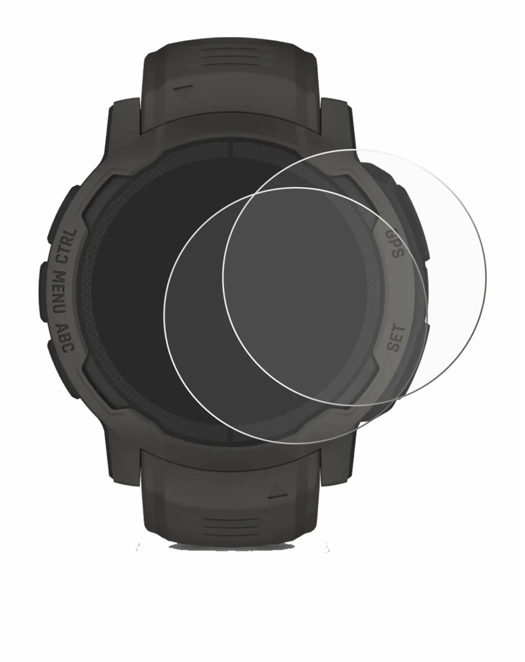 Image of the device Garmin Instinct 2 Solar with a wide variety of screen protectors.