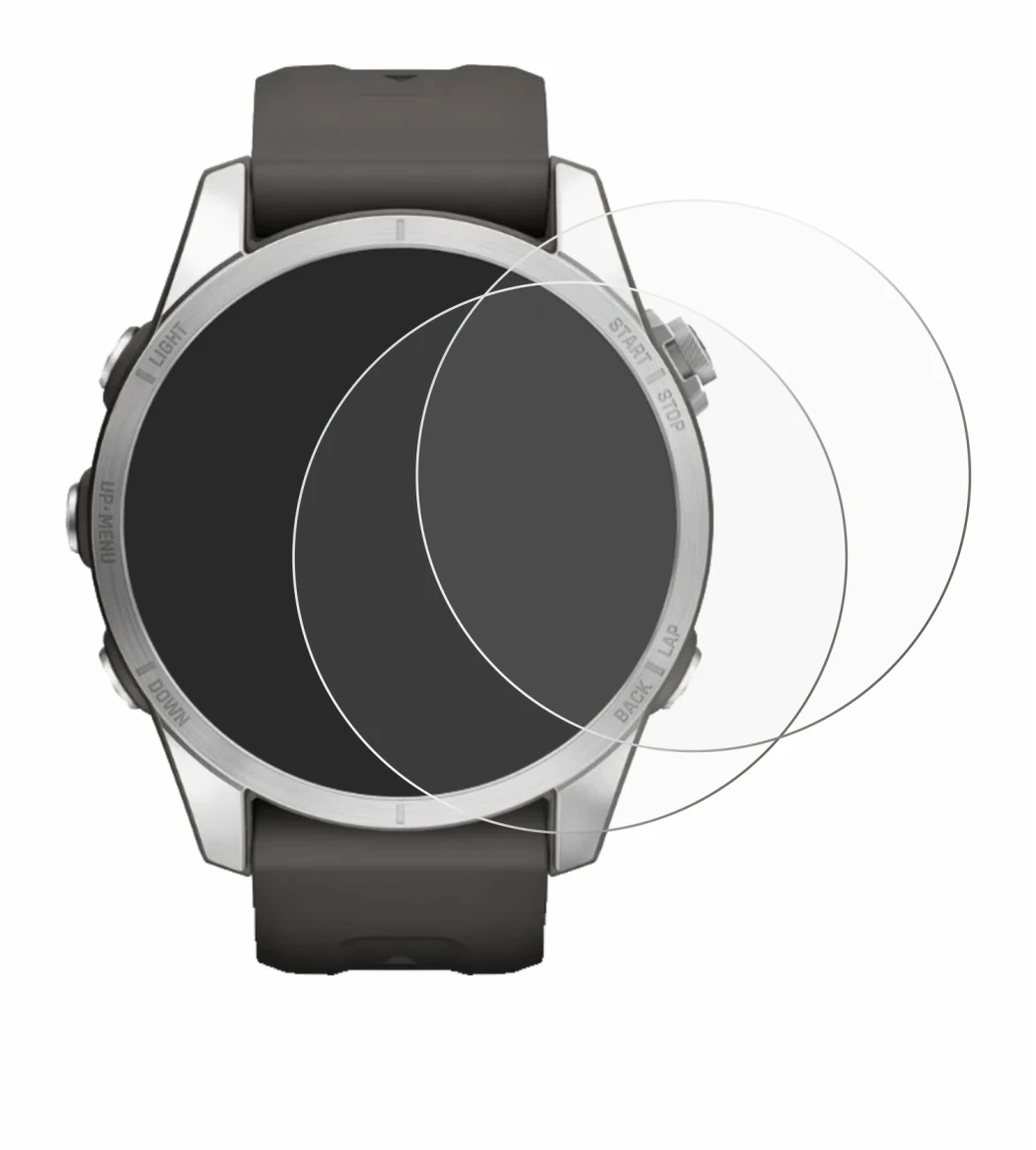 Image of the device Garmin Fenix 7S Pro Solar (42 mm) with a wide variety of screen protectors.