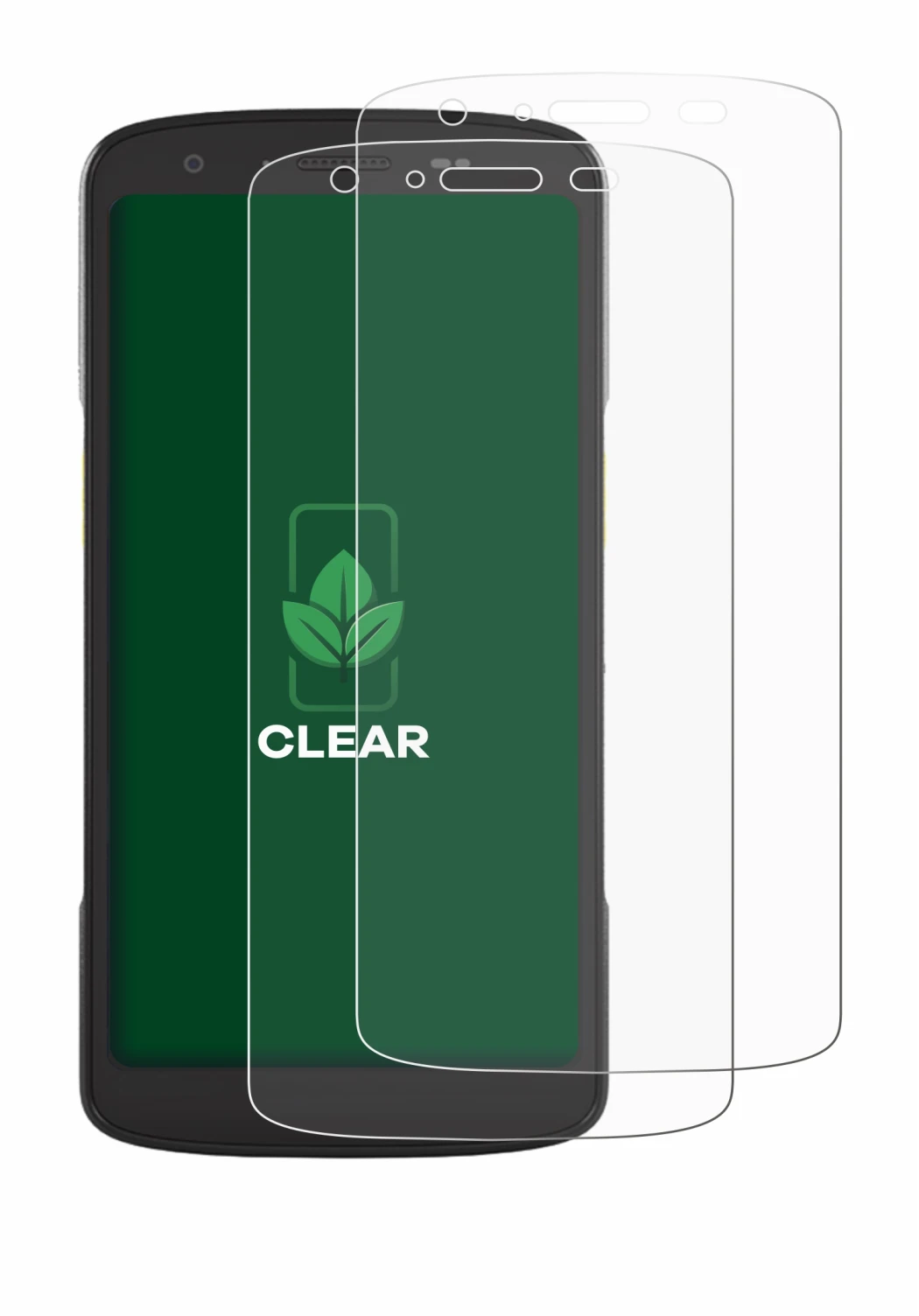 Image of the device Zebra TC22 with a wide variety of screen protectors.