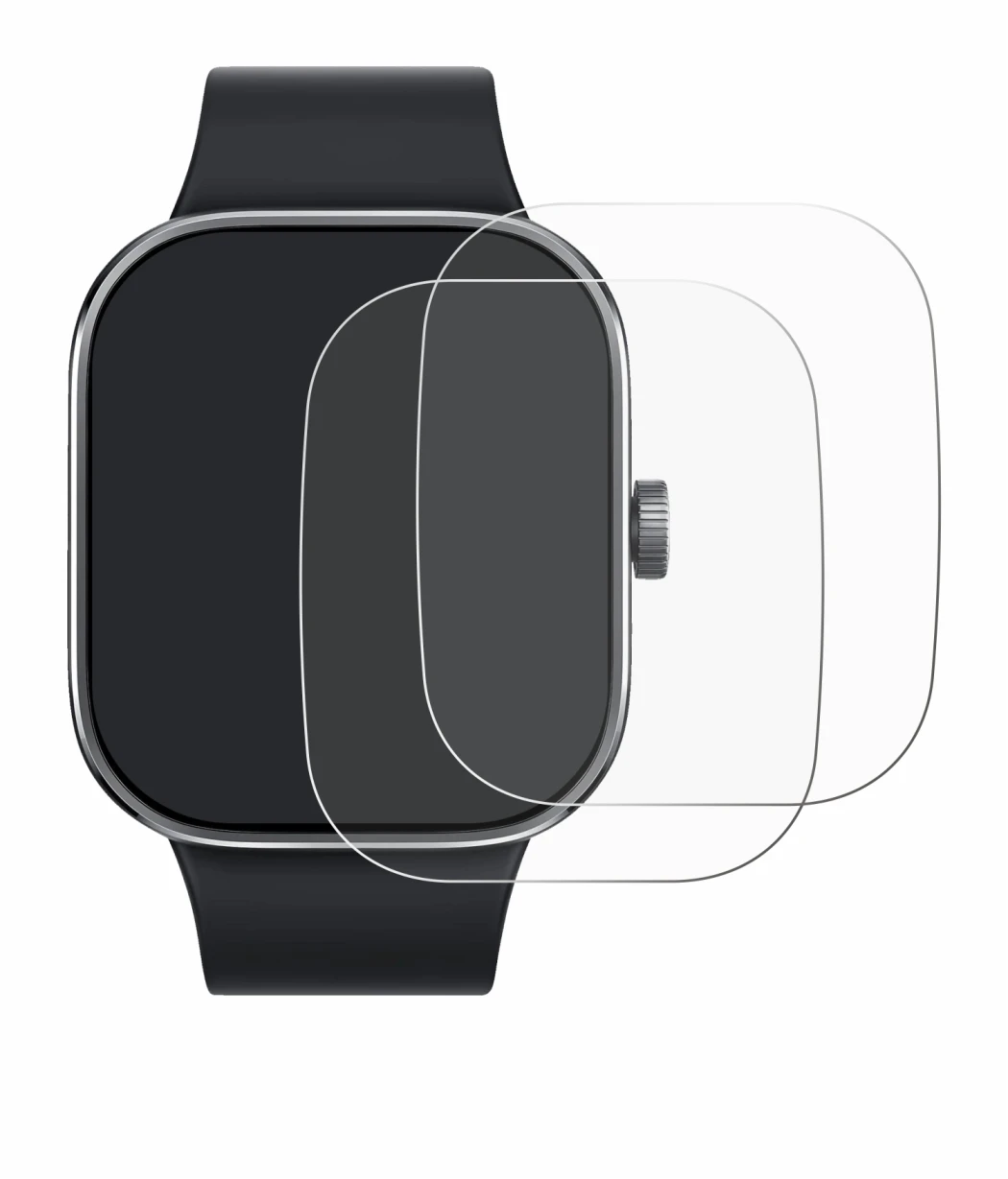 Image of the device Xiaomi Redmi Watch 4 with a wide variety of screen protectors.