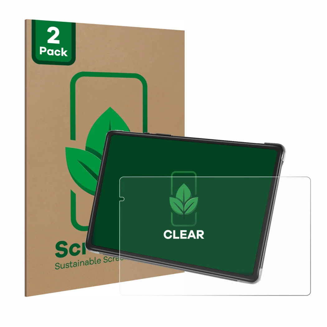 Front side of a product packaging with the brand logo ScreenLeaf. Next to it is the device Yestel T13 shown with the correspon