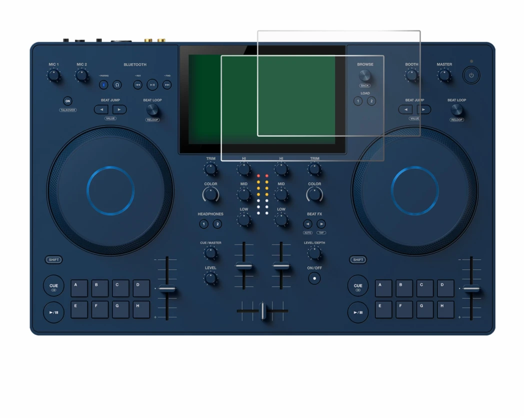 Image of the device AlphaTheta OMNIS-Duo with a wide variety of screen protectors.
