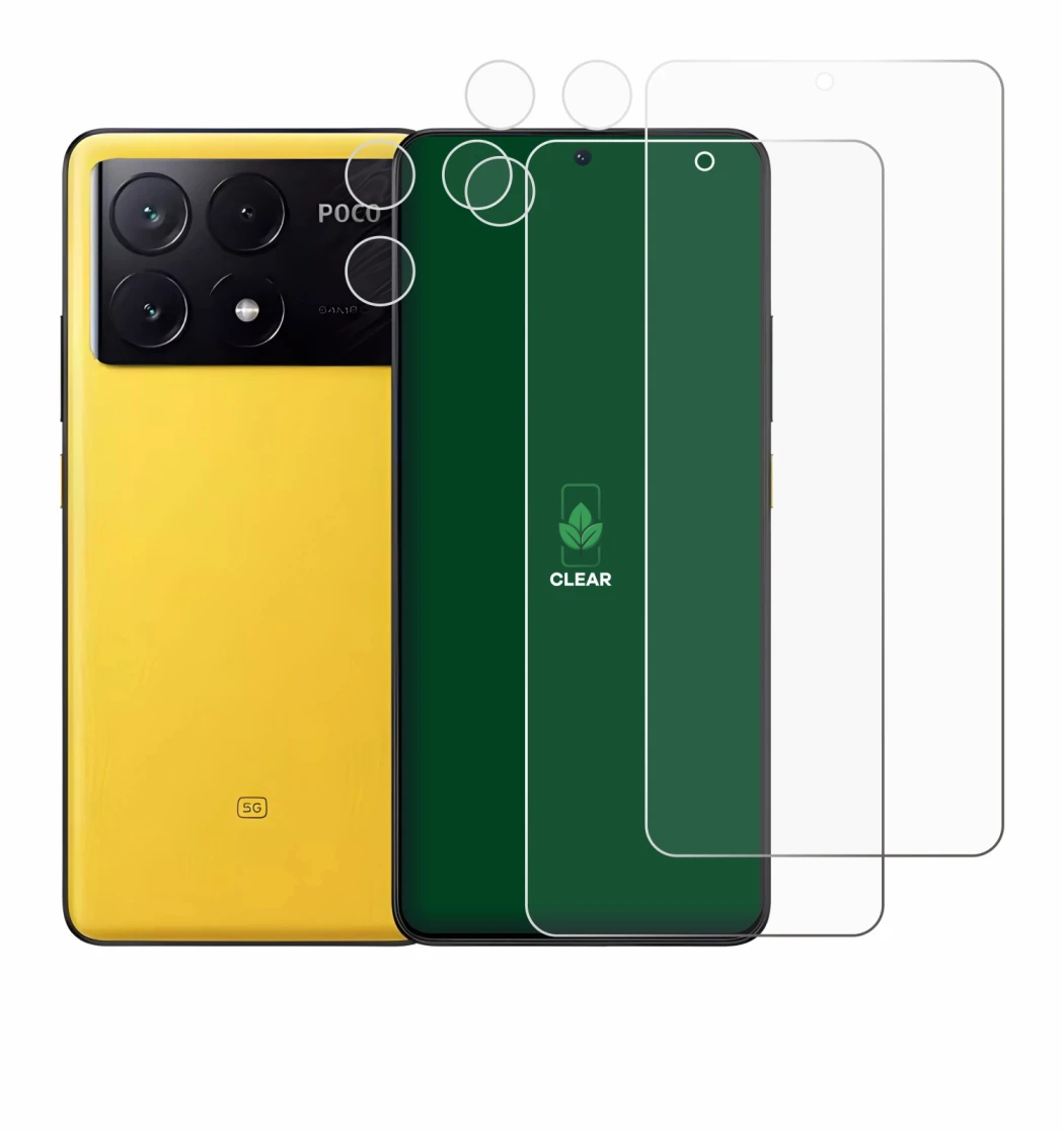 Image of the device Xiaomi Poco X6 Pro (Front+Camera) with a wide variety of screen protectors.