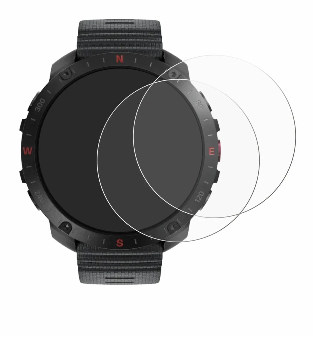 Image of the device Polar Grit X2 Pro with a wide variety of screen protectors.