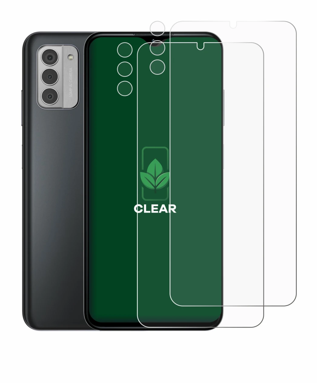 Image of the device Nokia G42 5G (Front+Camera) with a wide variety of screen protectors.