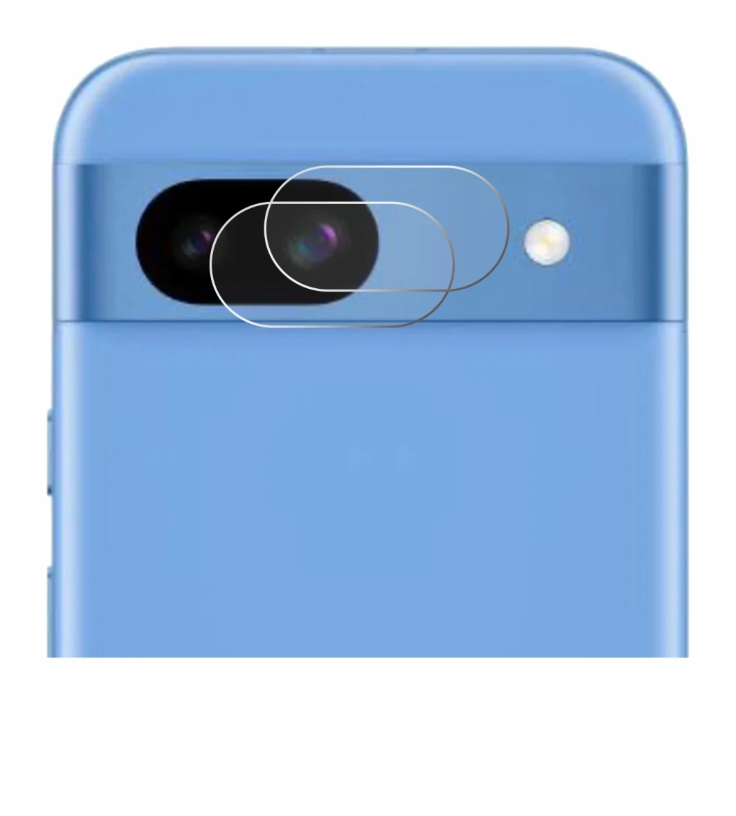 Image of the device Google Pixel 8a (ONLY Camera Lens) with a wide variety of screen protectors.