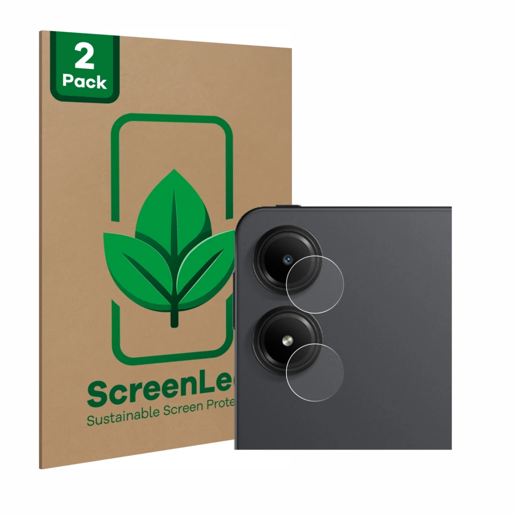 Front side of a product packaging with the brand logo ScreenLeaf. Next to it is the device Xiaomi Redmi Pad Pro 5G (ONLY Camer