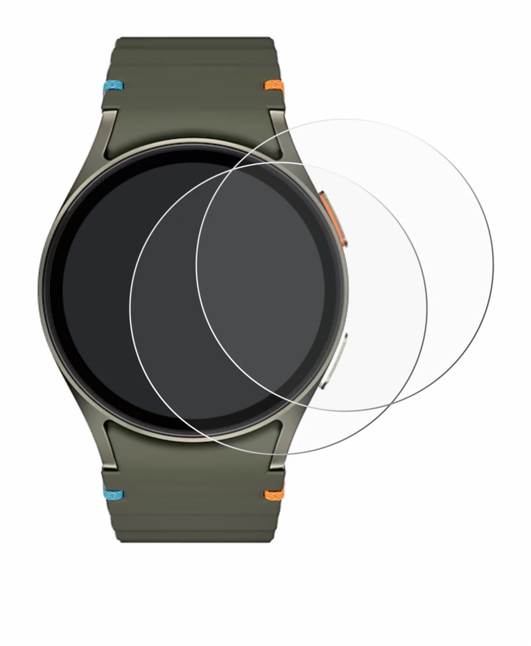 Image of the device Samsung Galaxy Watch 7 (40 mm) with a wide variety of screen protectors.