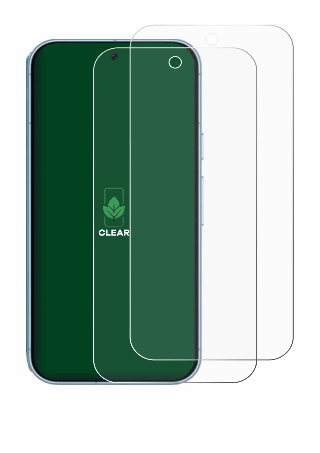 Image of the device Google Pixel 9 with a wide variety of screen protectors.
