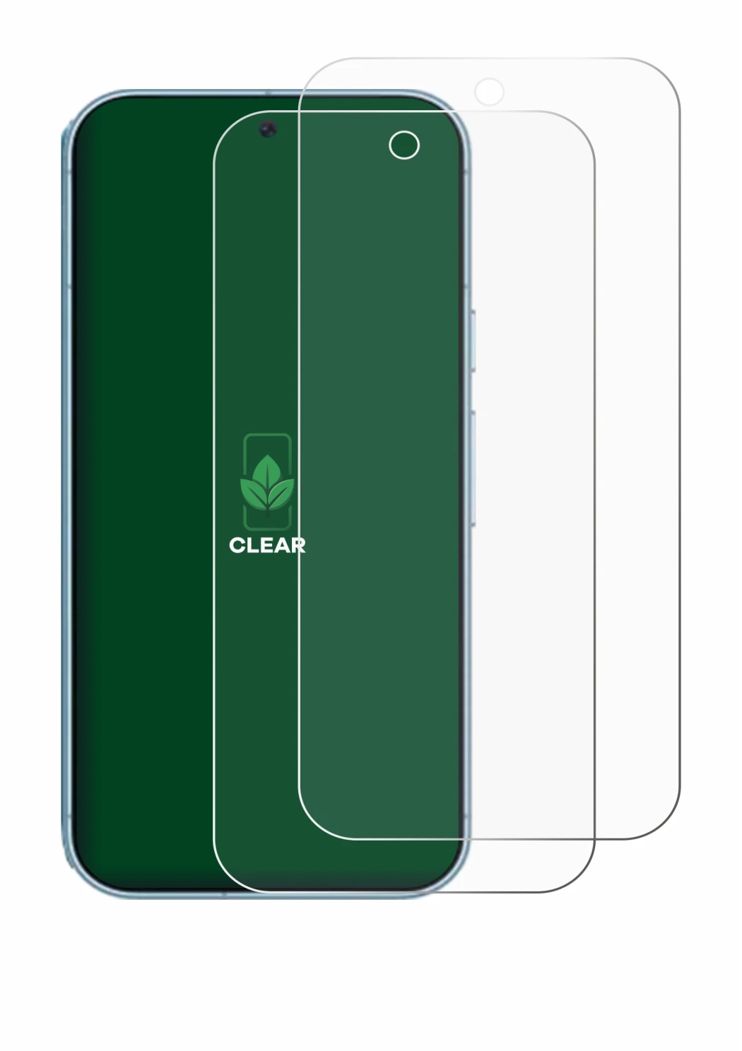 Image of the device Google Pixel 9 Pro with a wide variety of screen protectors.