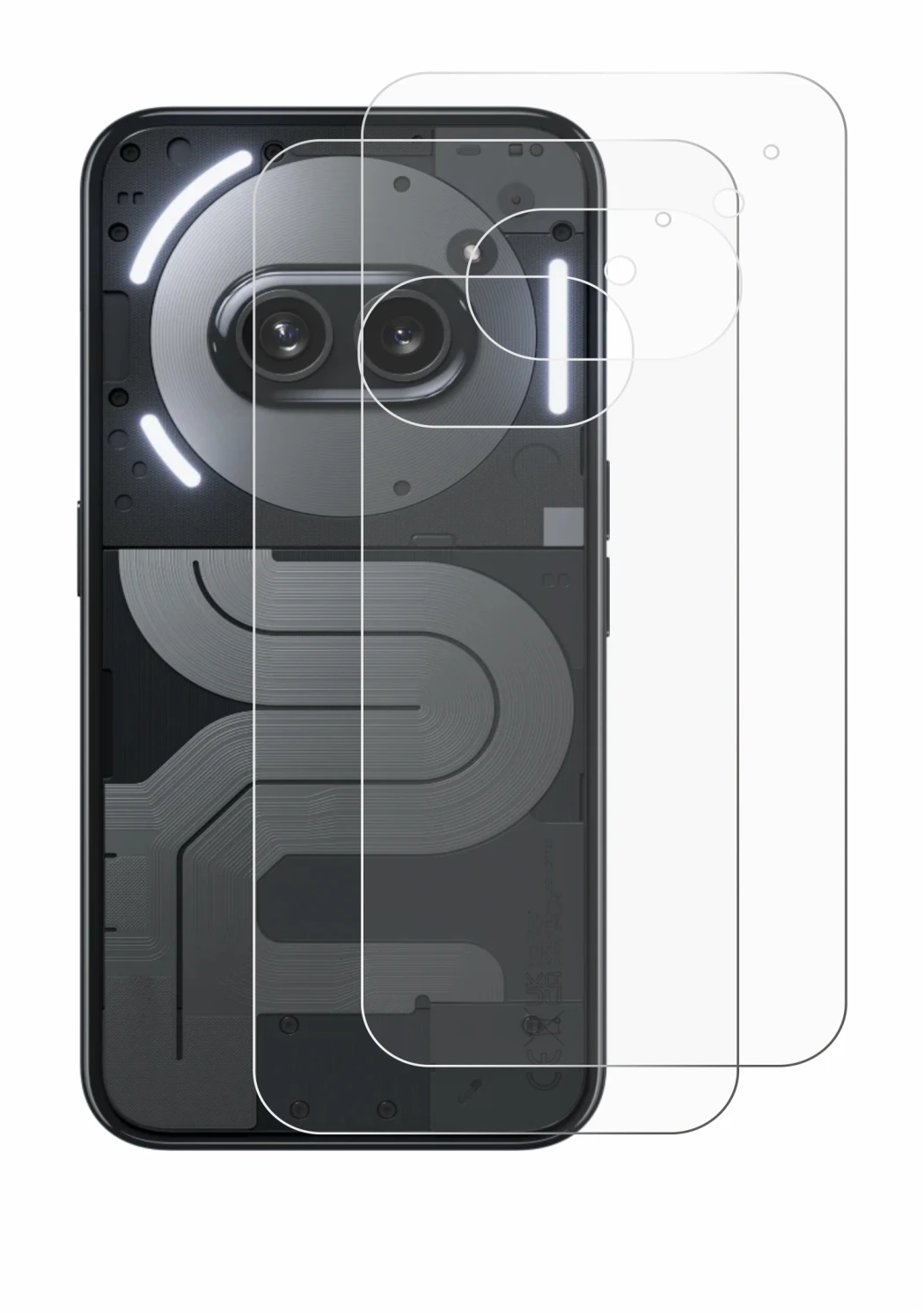 Image of the device Nothing Phone (2a) Plus (Back) with a wide variety of screen protectors.