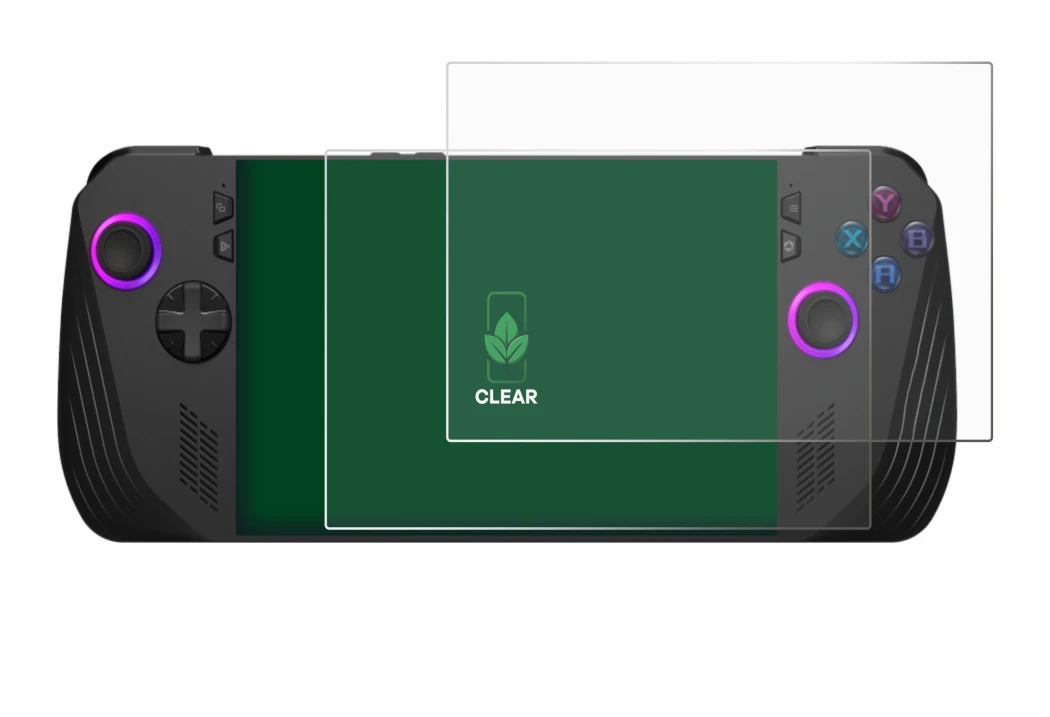 Image of the device ASUS ROG Ally X (2024) with a wide variety of screen protectors.