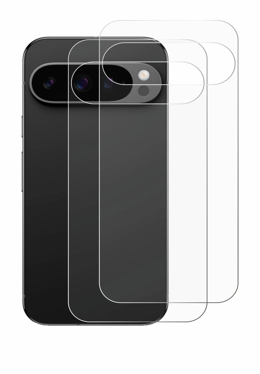 Image of the device Google Pixel 9 Pro (Back) with a wide variety of screen protectors.