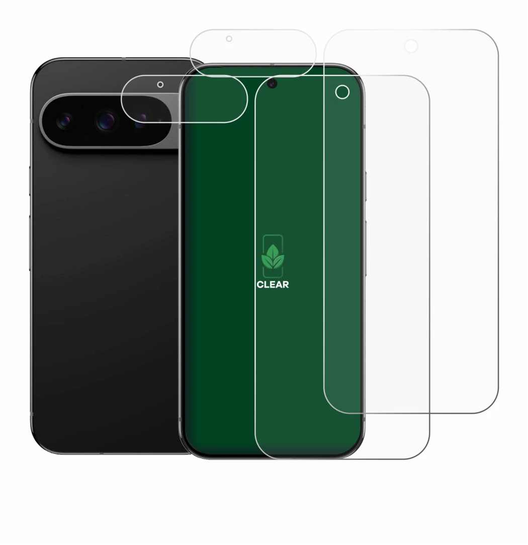 Image of the device Google Pixel 9 Pro (Front+Camera) with a wide variety of screen protectors.