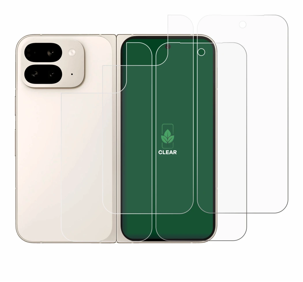 Image of the device Google Pixel 9 Pro Fold (Front+Back) with a wide variety of screen protectors.