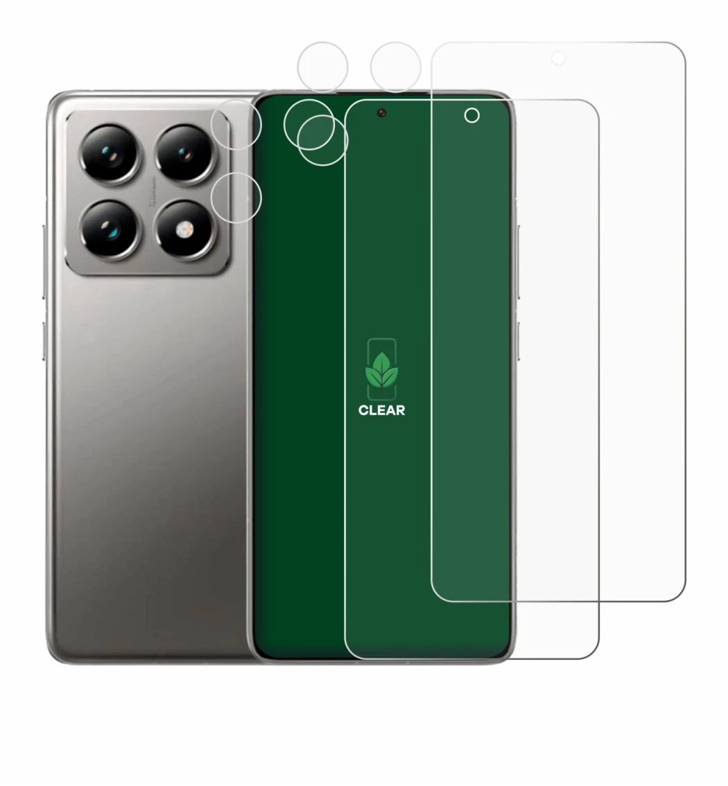 Image of the device Xiaomi 14T Pro (Front+Camera) with a wide variety of screen protectors.