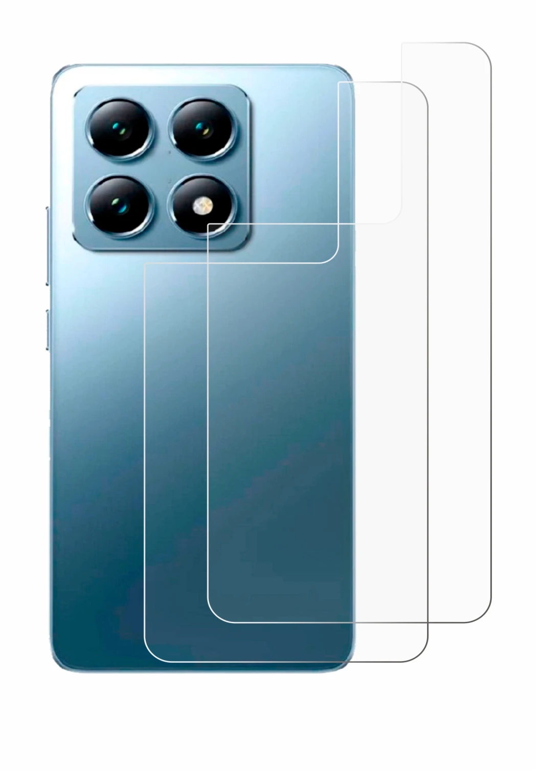 Image of the device Xiaomi 14T Pro (Back) with a wide variety of screen protectors.