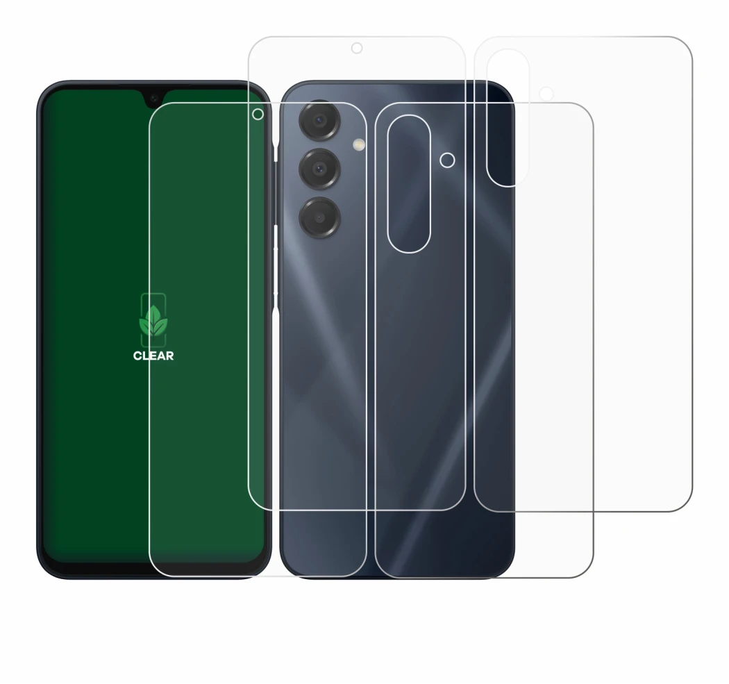 Image of the device Samsung Galaxy A16 5G (Front+Back) with a wide variety of screen protectors.