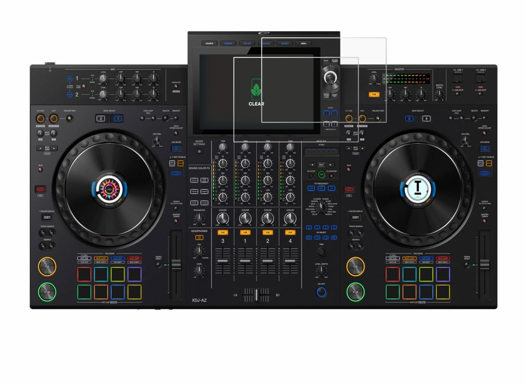 Image of the device AlphaTheta XDJ-AZ with a wide variety of screen protectors.