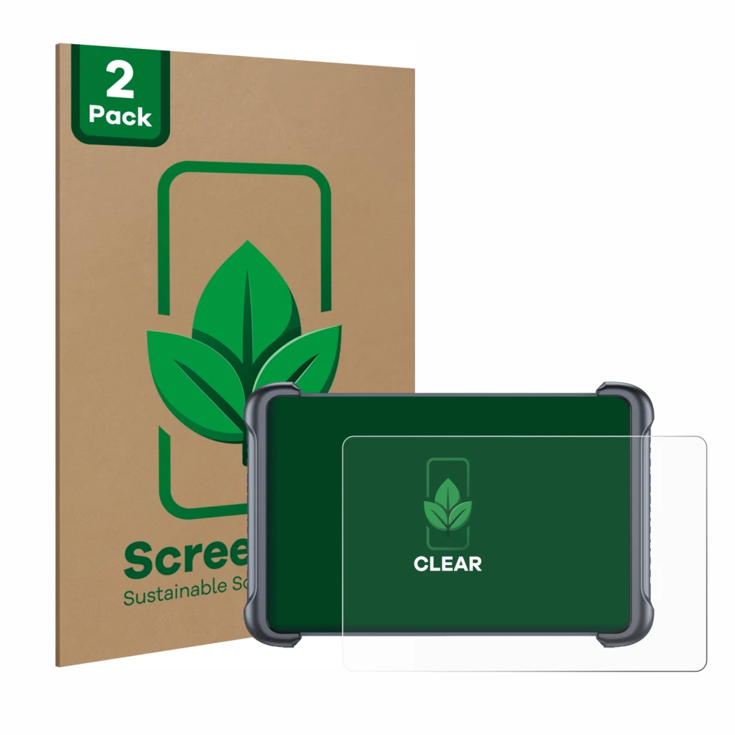 Front side of a product packaging with the brand logo ScreenLeaf. Next to it is the device Thinkcar Thinkscan 689BT shown with