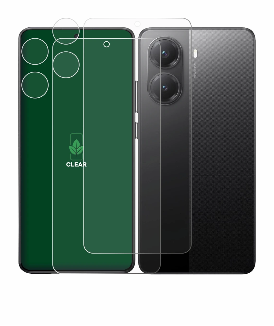 Image of the device Xiaomi Poco X7 Pro (Front+Camera) with a wide variety of screen protectors.