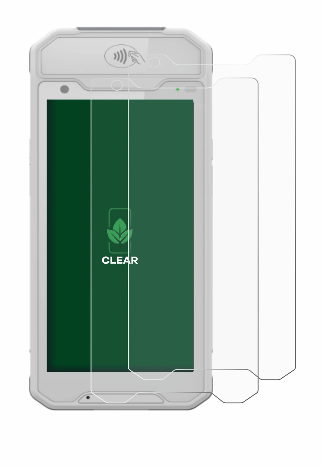 Image of the device Dojo Pocket with a wide variety of screen protectors.
