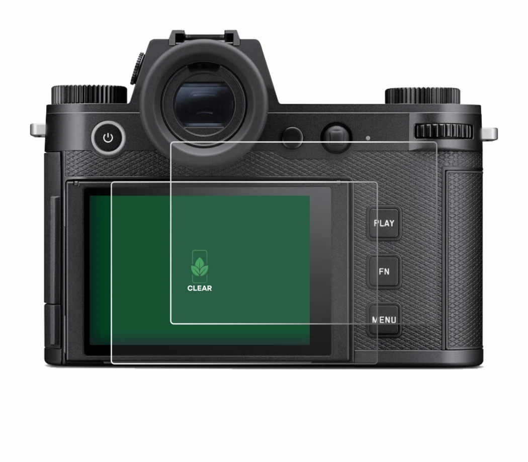Image of the device Leica SL3-S with a wide variety of screen protectors.