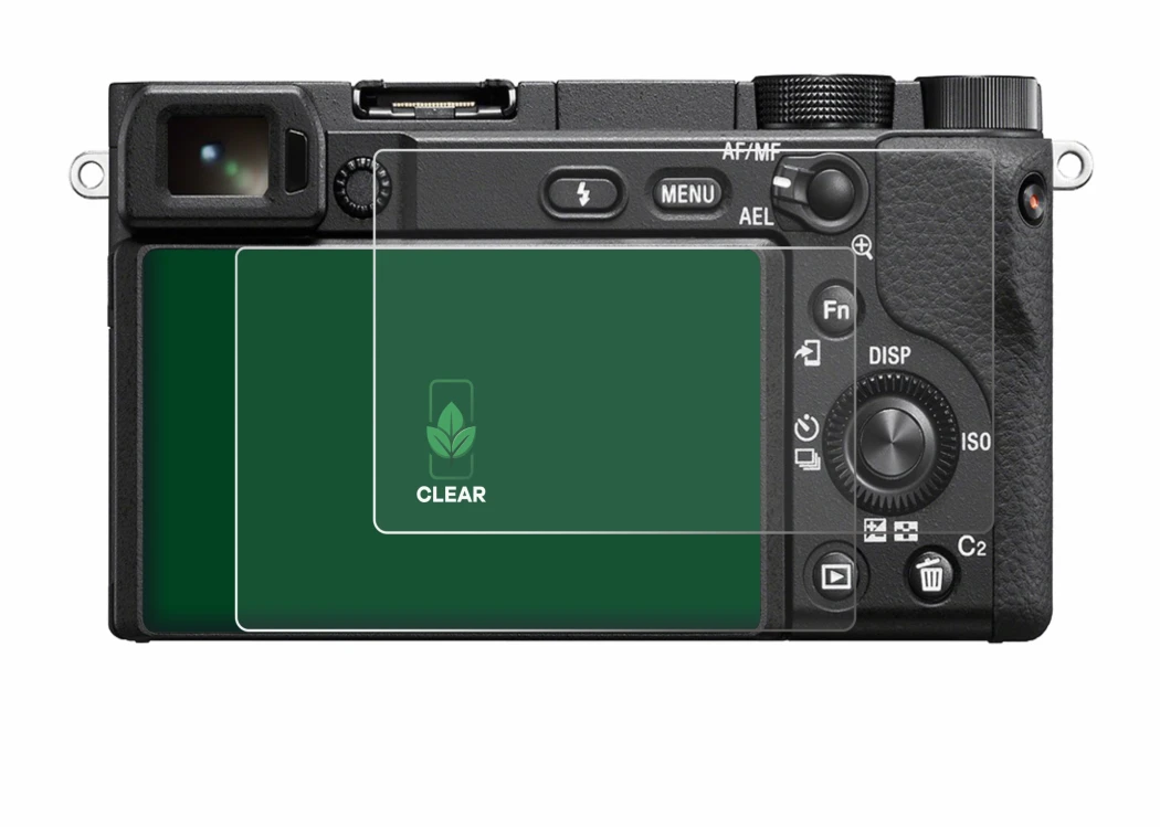 Image of the device Sony Alpha 6400A with a wide variety of screen protectors.