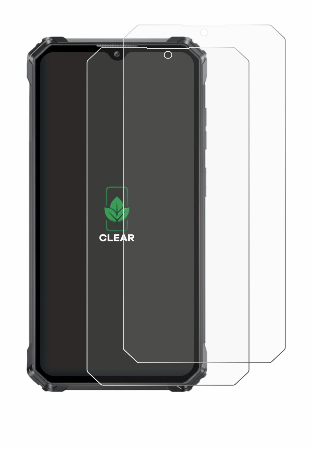 Image of the device Oukitel G1 with a wide variety of screen protectors.